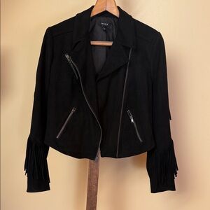 Torrid Black Suede Jacket with Fringe